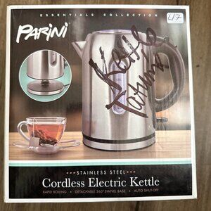 PARINI Stainless Steel Cordless Electric Kettle New In box Auto Shutoff